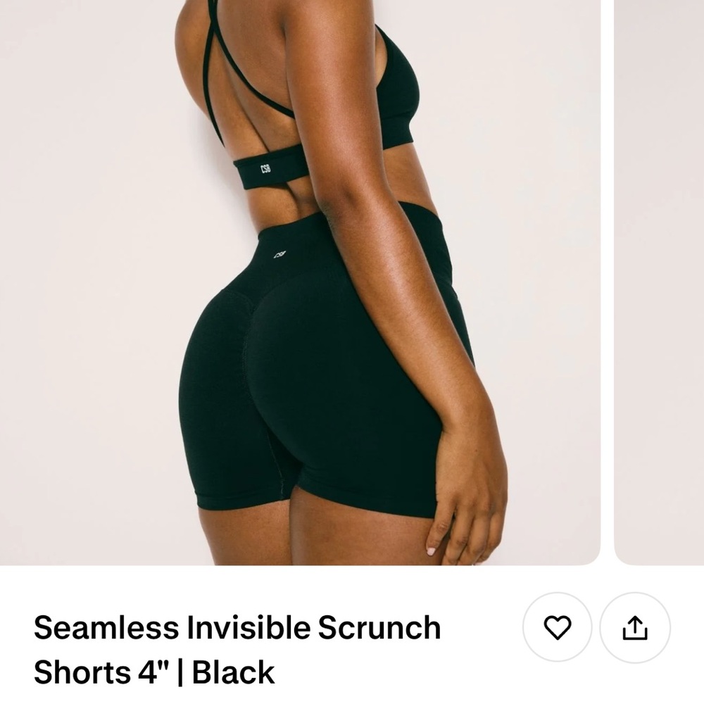 Crop Shop Boutique Seamless Invisible Scrunch Shorts 4" - Black